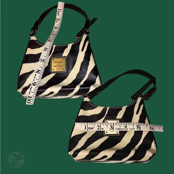 Dooney & Bourke Zebra-Print Bitsy mini Bag. Black and light tan - Picture 3 of 4